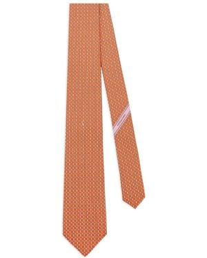 Ferragamo Chain-Pattern Tie - White
