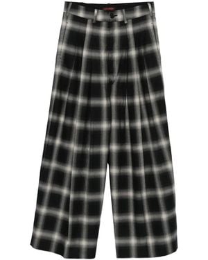 LỰU ĐẠN Checked Trousers - Grey