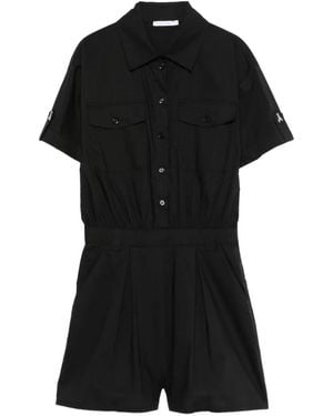 Patrizia Pepe Poplin Short-Sleeve Jumpsuit - Black