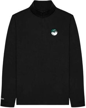 Malbon Golf Zip-Up Mid Layer Sweater - Black