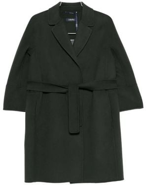Max Mara Arona Belted Wool Coat - Black