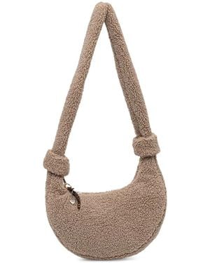 Mos Mosh Mmcia Fleece-Texture Shoulder Bag - Natural