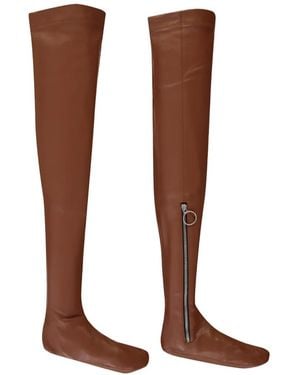 Cedric Charlier Zip-Fastening Over-The-Knee Socks - Brown