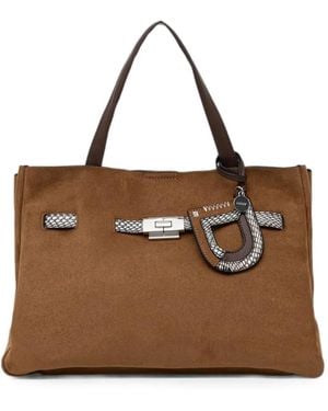 DKNY Bryar Buckle-Fastening Tote Bag - Brown