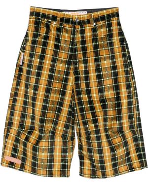 PDF CHANNEL Checked Shorts - Yellow