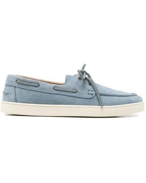 Henderson Denim Yatch Leather Boat Shoes - Blue