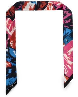 Givenchy Abstract-Print Silk Scarf - Red