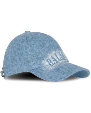 Balmain Cappello Da Baseball Con Logo - Blu