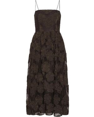 ROTATE BIRGER CHRISTENSEN Floral-Lace Midi Dress - Brown