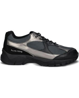 Filling Pieces Metallic-Panel Mesh Trainers - Black