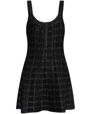 Gucci Geruite Mini-Jurk Met Lamé-Effect - Zwart