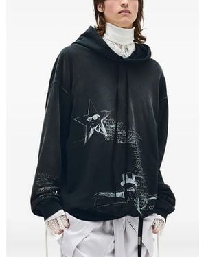 Ann Demeulemeester Sketchbook Hoodie - Blue