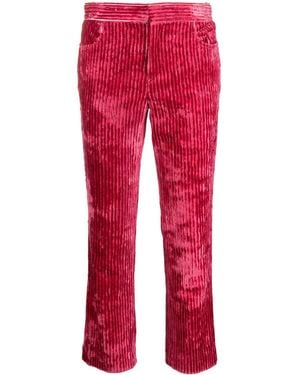 Isabel Marant Mid-Rise Corduroy Cropped Trousers - Red