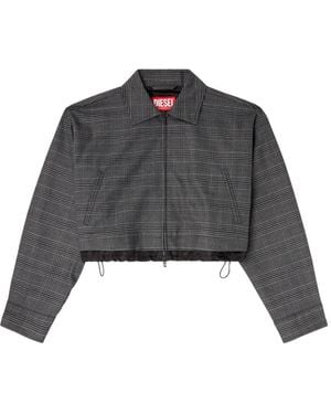 DIESEL Checked Cropped Jacket - Black