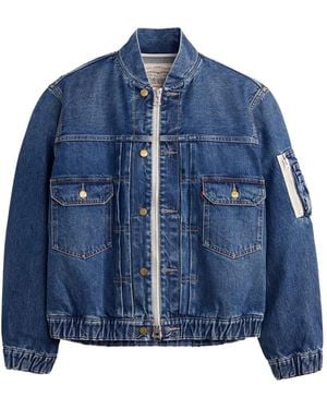 Sacai X Levi's Flap-Pocket Denim Jacket - Blue