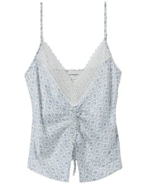 Claudie Pierlot Top Met Bloemenkant - Blauw