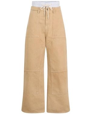 Monse Double-Waistband Jeans - Natural