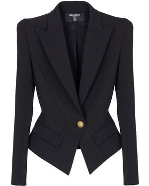 Balmain Single-Breasted Wool Jacket - Black