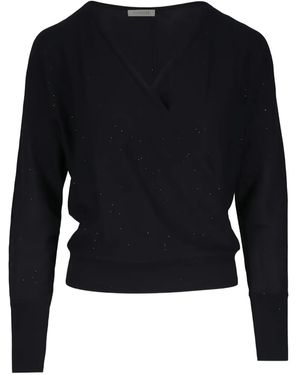Kinross Cashmere V-Neck Long-Sleeved Top - Black