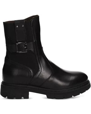 Nero Giardini Buckle-Detail Leather Boots - Black
