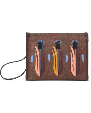 Etro Agostino Iacurci X Embroidered Clutch Bag - White