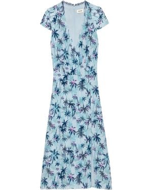 Zadig & Voltaire Palm Tree-Print Dress - Blue