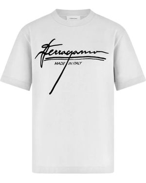 Ferragamo Signature-Detail T-Shirt - Grey