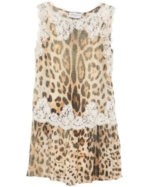 ERMANNO FIRENZE Lace Leopard Dress - Natural