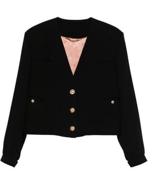 Blazé Milano Riviera Button Crop Jacket - Black