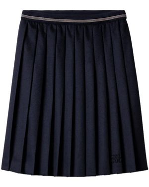 Miu Miu Velour Midi-Skirt - Blue