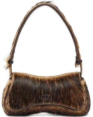 DIESEL Play Leather Clutch - Brown