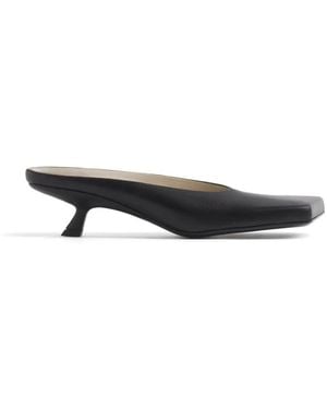 Mugler Mules Mit Eckiger Kappe - Schwarz