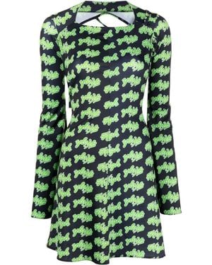 Natasha Zinko All-Over High-Print Dress - Green