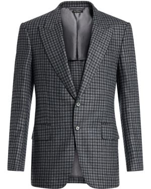Tom Ford Checked Blazer - Black