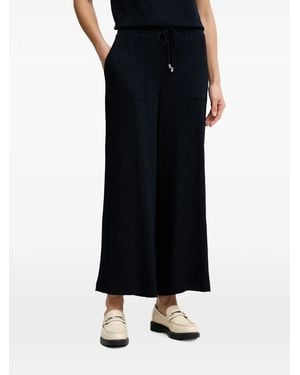 Joseph Ribkoff Crinkled-Effect Drawstring Palazzo Pants - Black