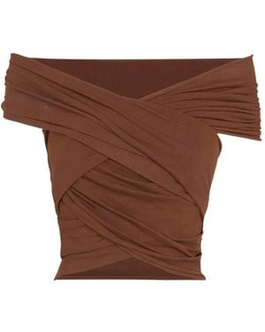 Cortana Canela Wrap-Style Top - Brown