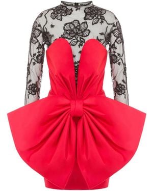 Moschino Punk Couture Bow-Detail Minidress - Red