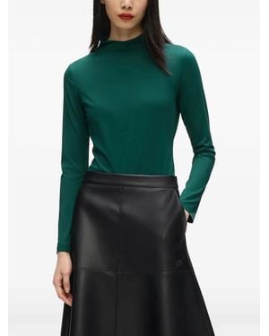 KARL LAGERFELD Mock Neck Long-Sleeved Top - Green