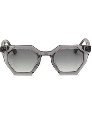 Yohji Yamamoto Lunettes De Soleil À Monture Géométrique - Gris