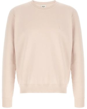 Saint Laurent Cassandre Logo Sweatshirt - Natural