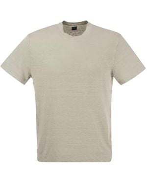 Fedeli Short-Sleeve Linen T-Shirt - Grey