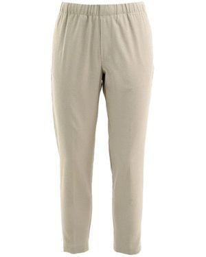 Cruna Elasticated-Waist Textured Trousers - Natural