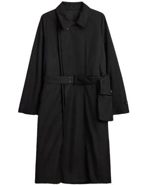 Y-3 Abrigo De Nailon Hilado - Negro