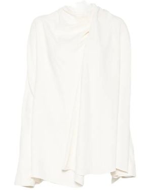TOTEME Draped Long-Sleeve Blouse - White