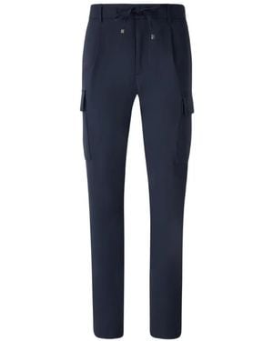 Berwich Belt-Loop Cargo Trousers - Blue