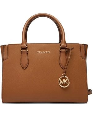Michael Kors Becca Logo-Charm Tote Bag - Brown