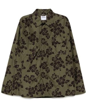 Aspesi Hibiscus-Print Lightweight Jacket - Green