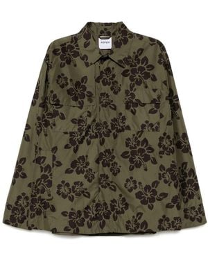 Aspesi Hibiscus-Print Lightweight Jacket - Green