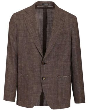 Al Duca d'Aosta Prince Of Wales-Check Blazer - Brown