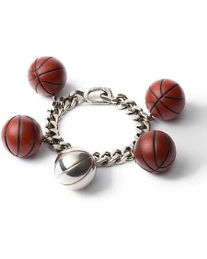 Prada Kettenarmband mit Basketball-Anhänger - Braun